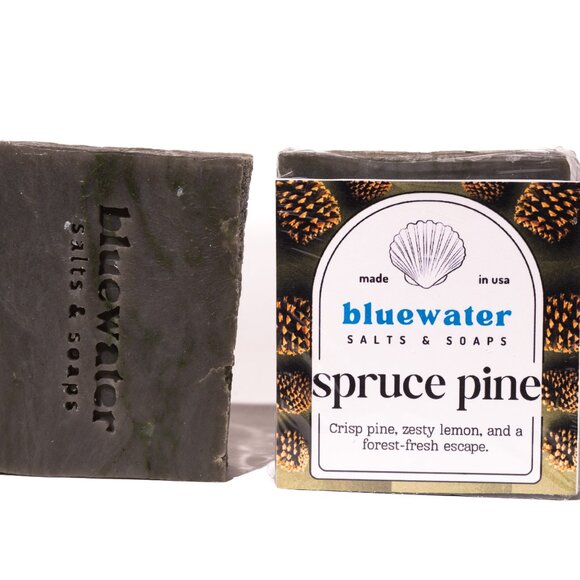 SPRUCE PINE - Bluewater Body Hair & Beard Natural Soap (1 Body Bar) - Picture 2 of 5